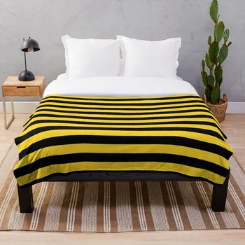 

Yellow and Black Honey Bee Stripes Blanket Wool Flannel Plush Blanket Bedspread For office Sherpa Blanket Couch Quilt Cover Trav