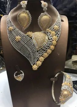

Accking Luxury 4pcs Nigerian Dubai Jewelry Sets For Women Cubic Zircon Wedding Bridal