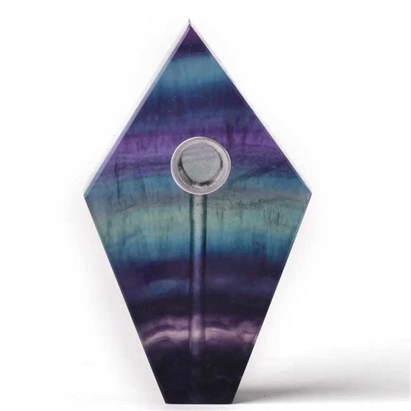 Fluorite Красочные флюоритовый кварц ромб табак кристаллические курительные трубки - Цвет: Fluorite