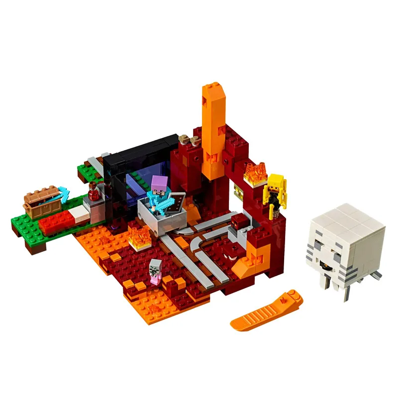 

My World Bricks Minecraftingly The Nether Portal Compatible Legoingly Minecraftingly 21143 Building Blocks Toys for Kids Gift