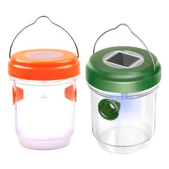 

2PCS Solar Powered Outdoor Insect Traps LED Wasp Trap Hanging Fly Catcher (Orange Green)
