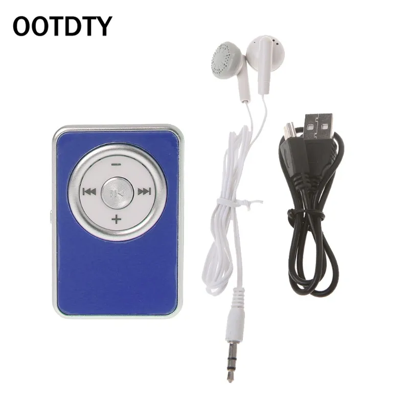 Мини-клип музыкальный медиа mp3-плеер Поддержка TF Micro SD карта с наушником USB кабель