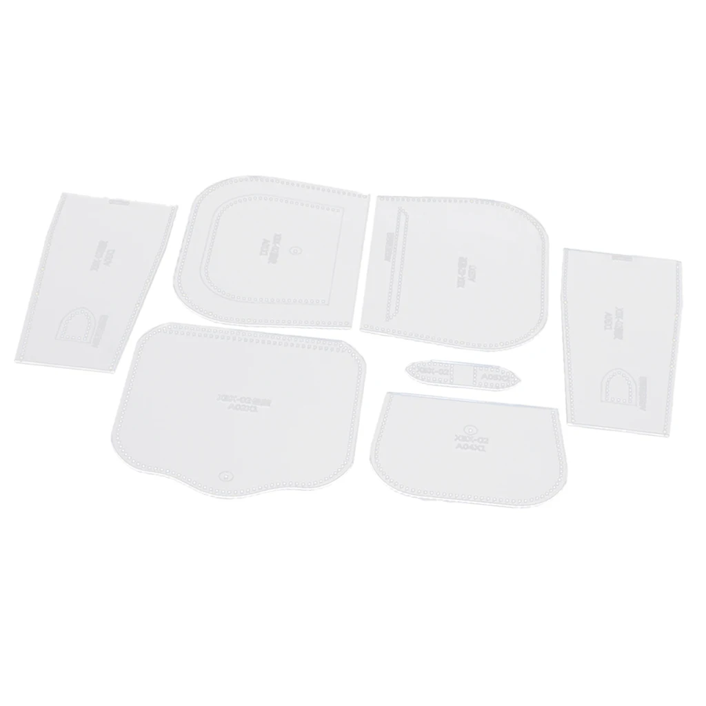 7pcs Leather Sewing Tool Clear Acrylic Wallet Purse Stencil Template Leathercrafts