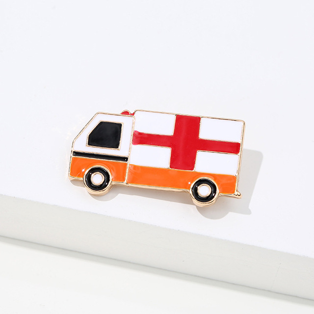 Sale Medical Medicine Brooch Pin Stethoscope Electrocardiogram Heart Shaped Pin Nurse Doctor Backpack Lapel Enamel Jewelry