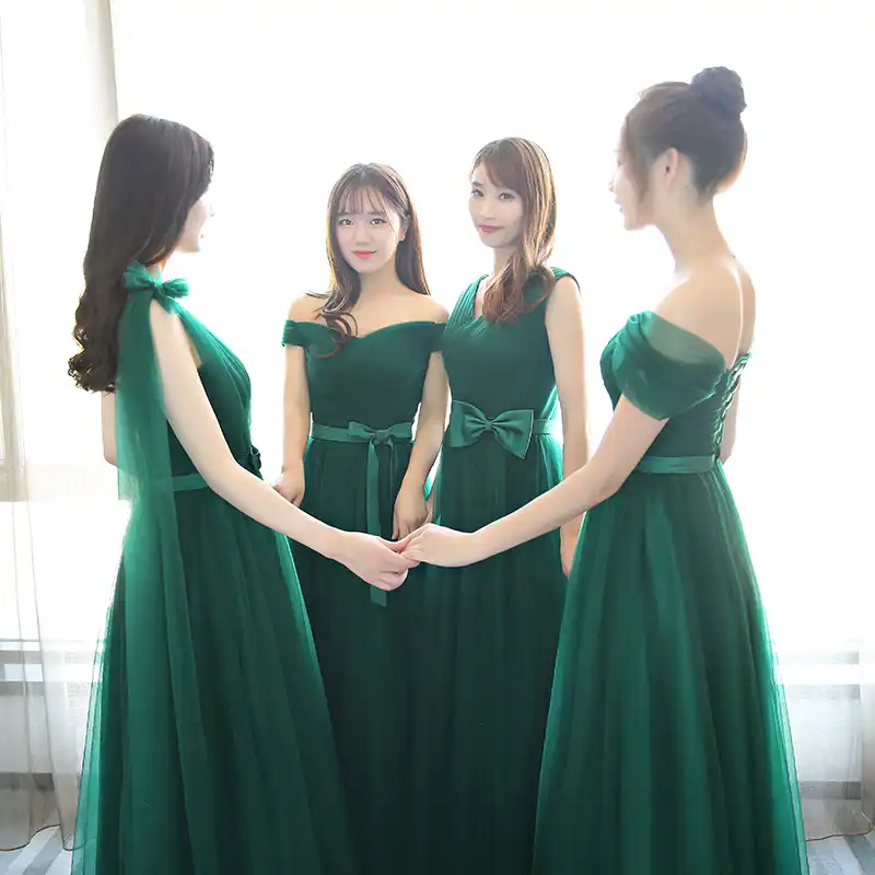 Abiti Da Damigella D Onore Lunghi Verdi Su Misura Ospiti Sorella Sposa Tulle Abiti Da Cerimonia Per Feste Di Nozze Dolce Memoria Abiti Per Damigelle Sposa Aliexpress