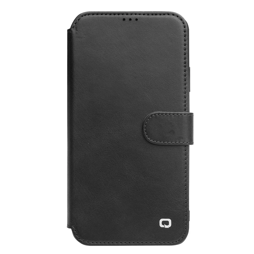 QIALINO Модный чехол-книжка из натуральной кожи для iPhone11Pro/11 Магнитная пластиковая пряжка ручной работы слот для телефона чехол для iPhone11 ProMax - Цвет: Black