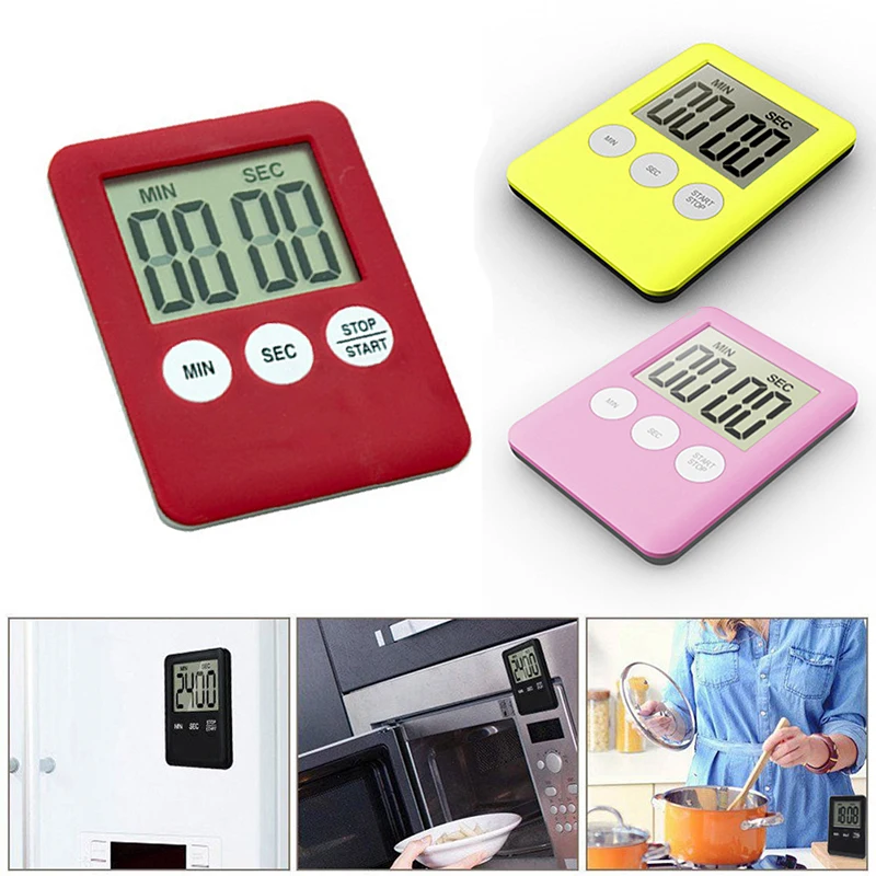 

1 PCS Super Thin LCD Digital Screen Wall Clock Bathroom Kitchen Timer Cooking Waterproof Shower Timer Temperature Humidity