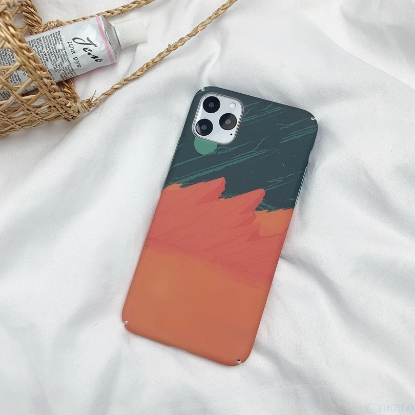 Чехол для задней панели телефона Fundas для Xiaomi mi 8 9 9T SE lite A3 Red mi Note 7 8 K20 Pro CC9 CC9E Твердый чехол из поликарбоната с рисунком маслом - Цвет: Green Orange