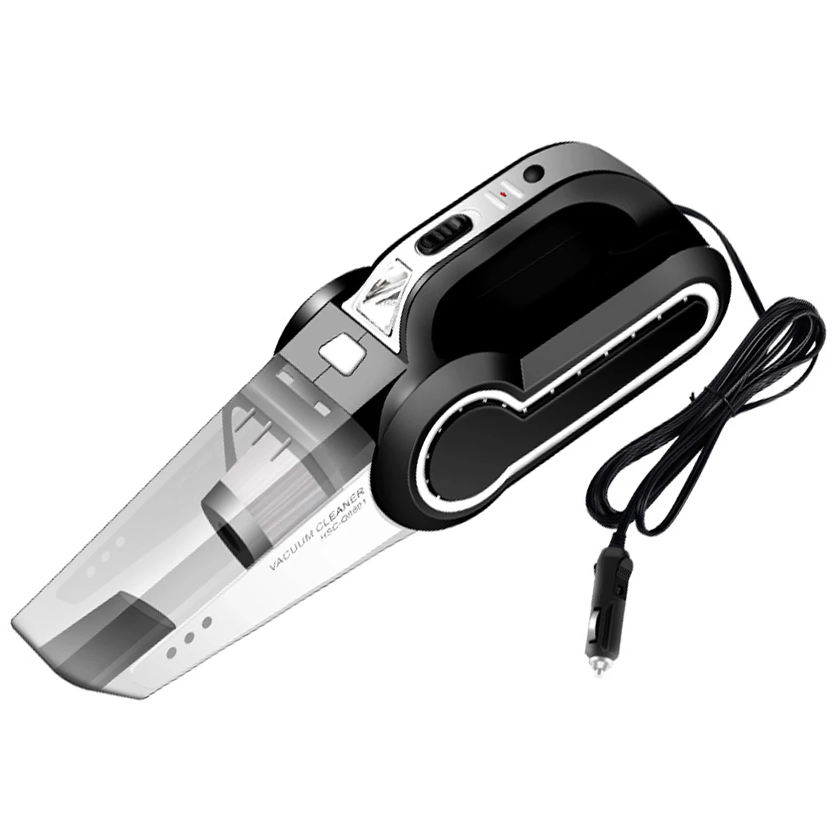 US $28.01 120W 3500mpa Suction Black MultiFunction Wired Car Vacuum Cleaner With LED Light Tire Gauge Tire Inflator Dry And Wet Dual Use