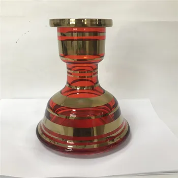 

Classic Striped Signature Glass Hookah Vase, Supplies for Hookahs, Bell Shape Base Accessory Parts for Narguile Pipes