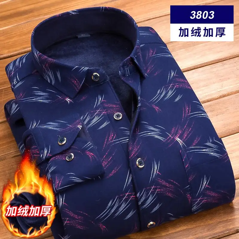 Camisa Social Masculina, мужская рубашка,, зимняя, длинный рукав, в клетку, толстая, теплая, флисовая рубашка, модная, мягкая, повседневная, фланелевая рубашка - Цвет: 3803