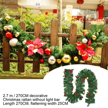 

Christmas Decorations Artificial Plant Garland Decorative Christmas Rattan Vane with LED String Light Xmas Tree Decor Ornaments