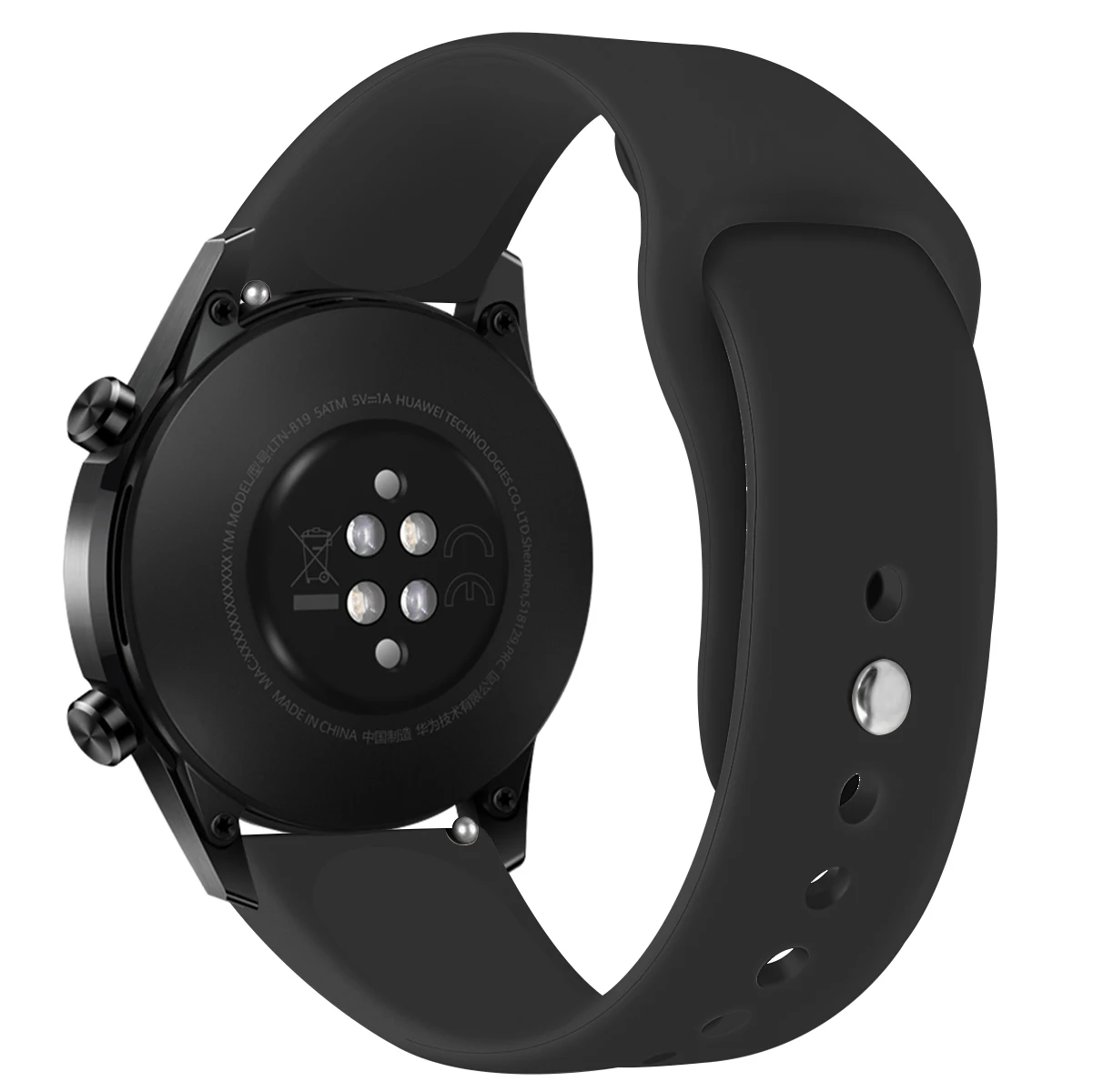 Watchband for Huawei Watch GT/GT2 Watch Reverse Buckle Tape Solid Color Silicone Watch Strap for Huawei Watch GT2 Bracelet Wrist