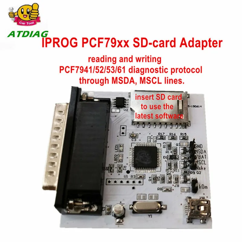 IProg Pro адаптер PCF79xx sd-карта для чтения и записи PCF7941/52/53/61 протокол диагностики