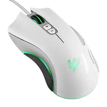 

5D 4000 DPI 5V 100mA 4 Buttons LED USB Wired Optical Gaming Mouse White Orange