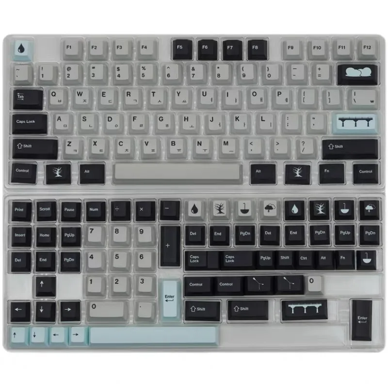 best wireless keyboard for office 141 keys set GMK Rain PBT keycap Dye Sub Korean/English Keycaps  Cherry Profile For Cherry MX Switch Mechanical Keyboard best mechanical keyboard for office Keyboards