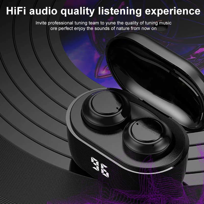 True Wireless Bluetooth Earphon TWS HIFI Mini Earbuds with Mic Noise Cancelling Waterproof Sport Bluetooth Headphone in Ear