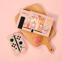 

pawdiary switch case switch soft tpu case pink toast box with rabbits