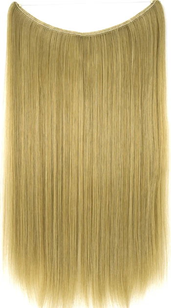 TOPREETY Heat Resistant Synthetic Hair 100gr Silky Straight Elasticity Invisible Wire Halo Hair Extensions 8006 16-613