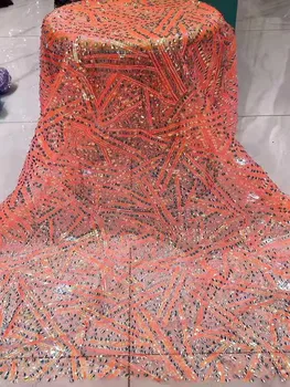 

Shiny solid color sequin embroidery French mesh sequin embroidery African lace fabric sequin is dress skirt evening dress fabric