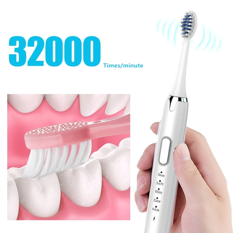 Powerful Sonic Electric Toothbrush Adult 5 Mode Washable USB Rechargeable Replacement Heads Whitening Teeth Automatic Toothbrush Powerful Sonic Electric Toothbrush Adult 5 Mode Washable USB Rechargeable Replacement Heads Whitening Teeth Automatic Toothbrush