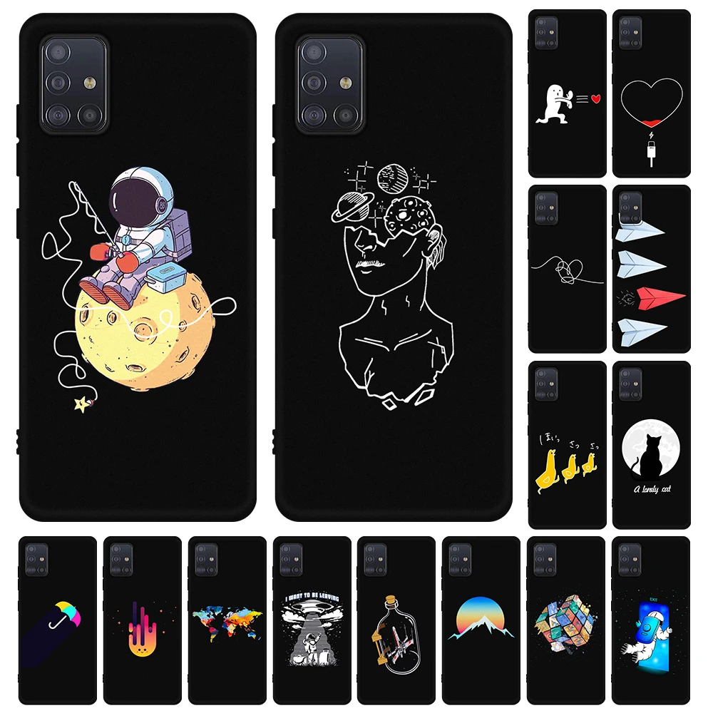 

Black Tpu Silicone Phone Case For Samsung Galaxy A51 Cover Cases For Samsung Galaxy a 51 a51 2019 sm-a515f 6.5'' Coque Fundas