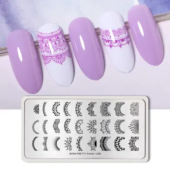 

French Theme Rectangle Nail Stamping Plates Flowers Pattern Stamp Template Stainless Steel Nail Art Printing Tool Printing Tool