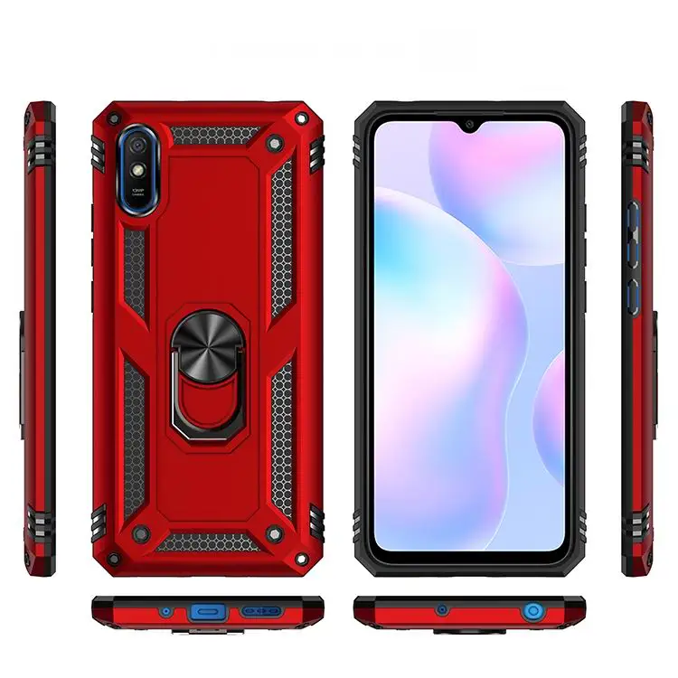 Case for Xiaomi Redmi 9AT Armor Rugged Military Shockproof Magnet Car Holder Ring Cover for Xiaomi Redmi 9AT 9 AT 9A T