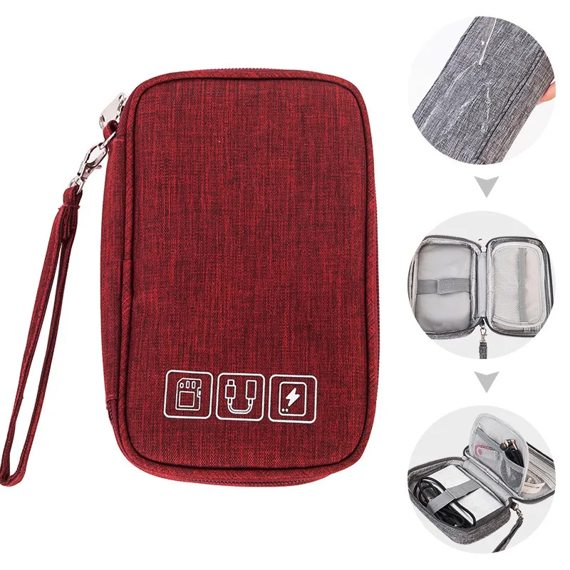 

Portable USB Data Cable Organizer 6 Colors Optional Waterproof hard Disk Earphone Protection Storage Bag Travel Power Bank Bag
