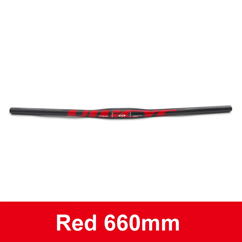 Flat 660mm Ullicyc MTB руль велосипеда красного цвета на плоской подошве/талии колеса велосипеда из углеродного волокна, руль для горного велосипеда, части 31,8*600/620/640/660/680/700/720/740 мм - Цвет: Flat 660mm