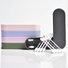 2 шт многоразовые ватные палочки с двойной головкой для чистки ушей Косметические Силиконовые палочки для чистки макияжа и сенсоров