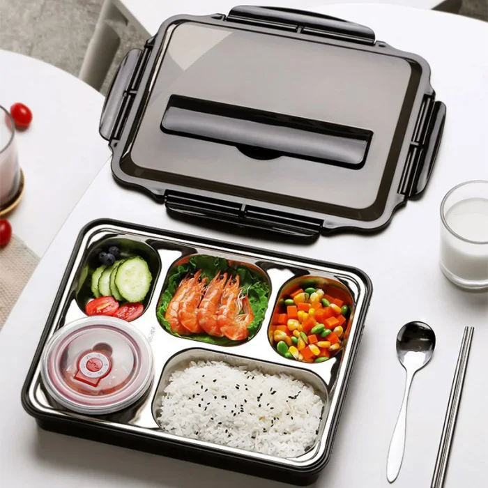 Коробка для обедов, еды, еды, контейнер для хранения, Microwavable пластик, микроволновая печь многоразовые из нержавеющей стали QP2