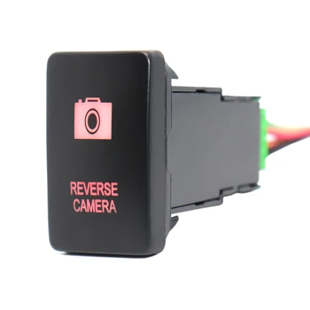 

12V Reverse camera Push Button Switch Red Led Lights with Connector Wire for Toyota Hilux Prado Highlander Landcruiser RAV4