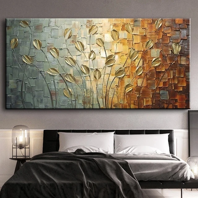 Extra Large Canvas Painting Oil Painting Golden Leaf Oversized Art Extra  Large Wall Art Large Abstract Painting For Living Room - Painting &  Calligraphy - AliExpress