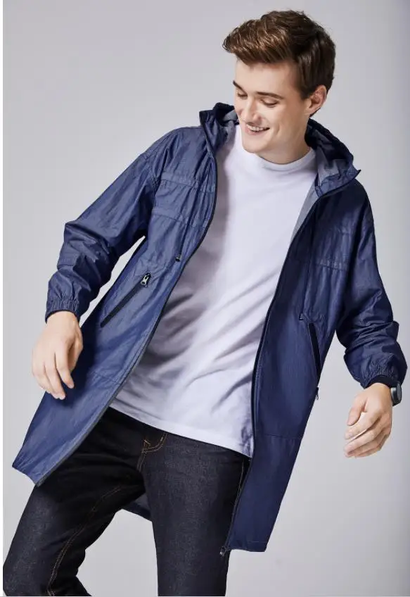Xiaomi mijia windproof fashion long windbreaker cotton technology windproof breathable men's hooded windbreaker smart home