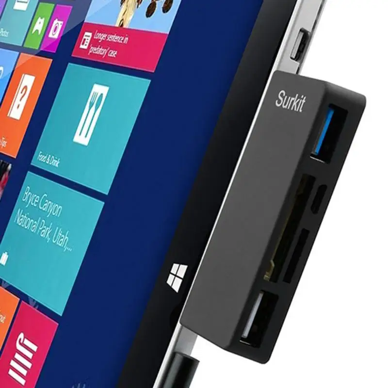 USB3.0 к Micro/USB2.0/3,0/TF/карта памяти концентратор кард-ридер для microsoft Surface Pro 4 microsoft Surface Pro 3 12,3 дюймов