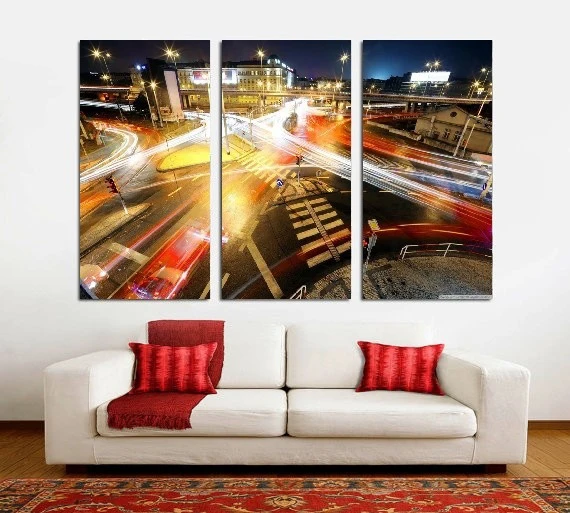 

Modern Colorful Photo Picture Crossroads Highway Room Decor Cities Canvas Art Painting Picture Photo Living Room Bedroom Decor