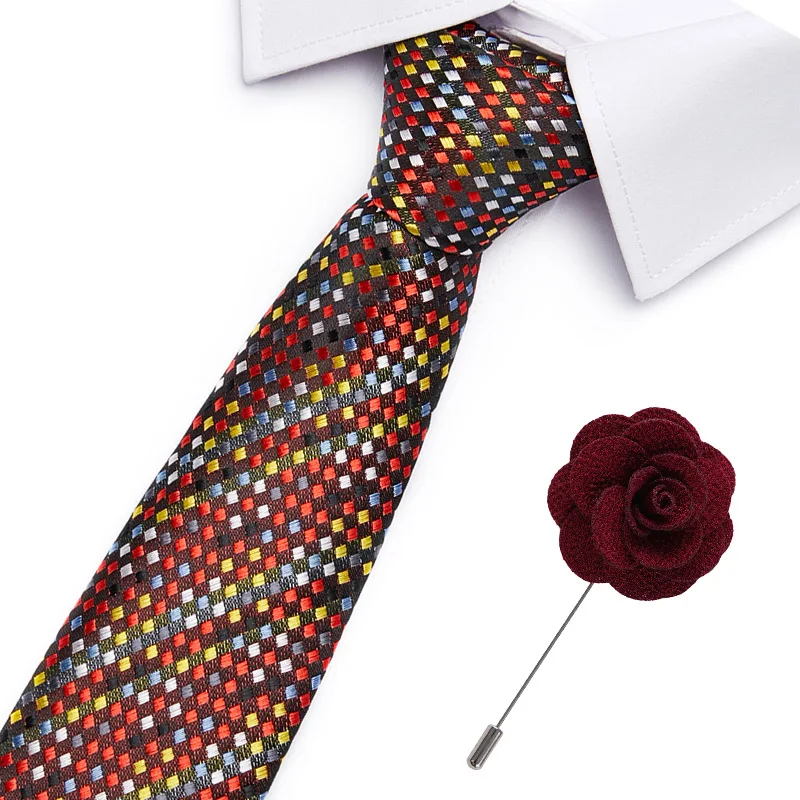 

Luxury 7.5cm Men's Classic Tie Silk Jacquard Woven Plaid Striped Cravatta Ties Man Bridegroom Business Necktie Accessories