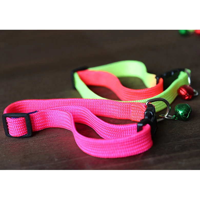 12pcs/lot Adjustable Pet Dog Puppy Leash Rainbow Color Outdoor Ring Bell Necklace Harness Anti-Lost Walking Collar Leads Set
