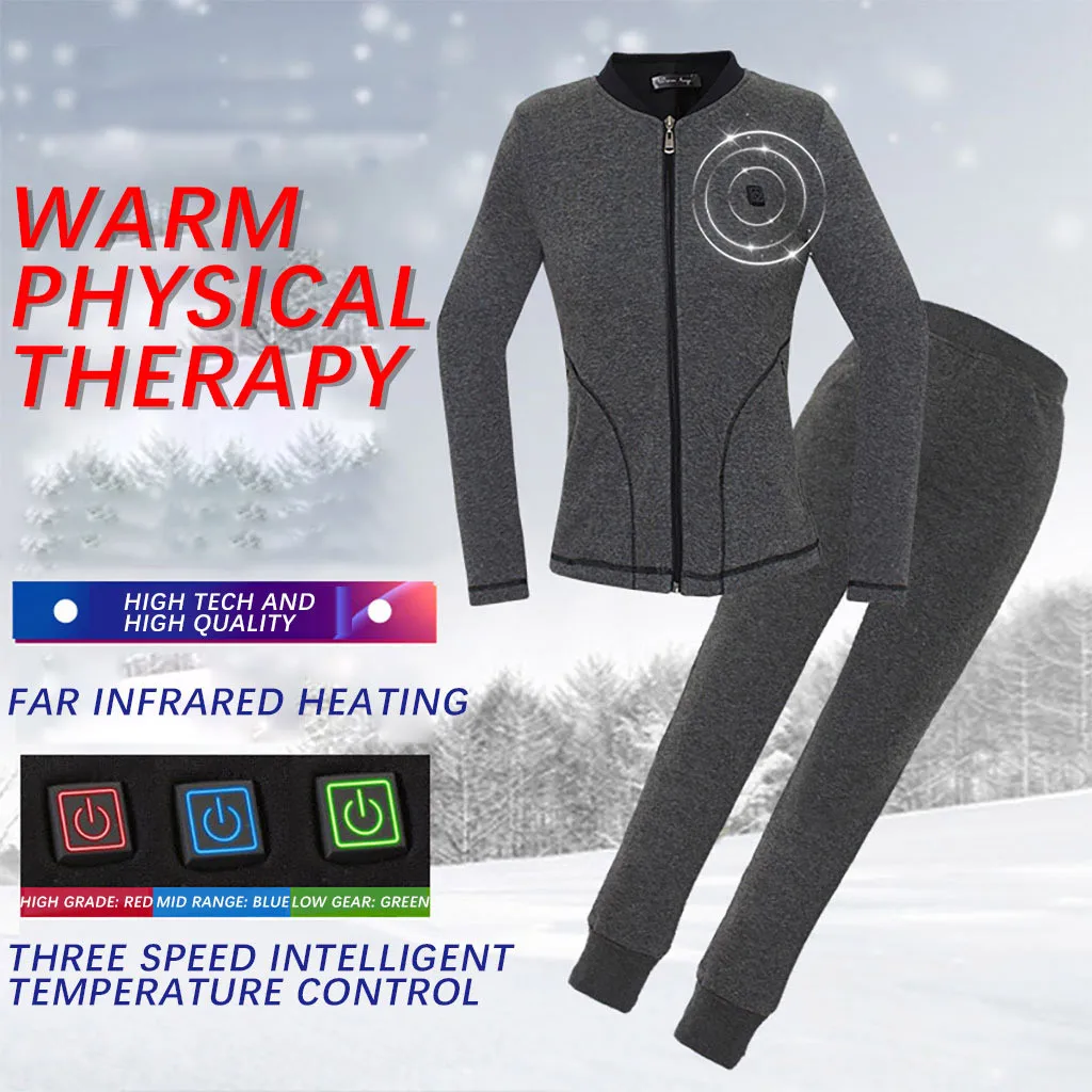 

2019 winter women tracksuit 2 piece set Outdoor Warm Clothing Heated For Riding Skiing Fishing Charging Via Heated Suit#g4
