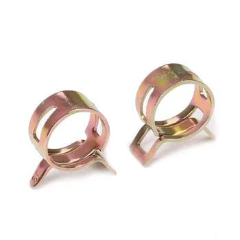 

For silicone Spring Clips For rubber hose Vacuum Fuel Oil Hose Line Band Clamp Metal Color Small 10pcs/SET
