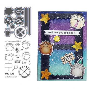

Hamster Animals Clear Stamps With Metal Cutting dies for DIY Scrapbooking Craft Card Stempels Silicone Seal