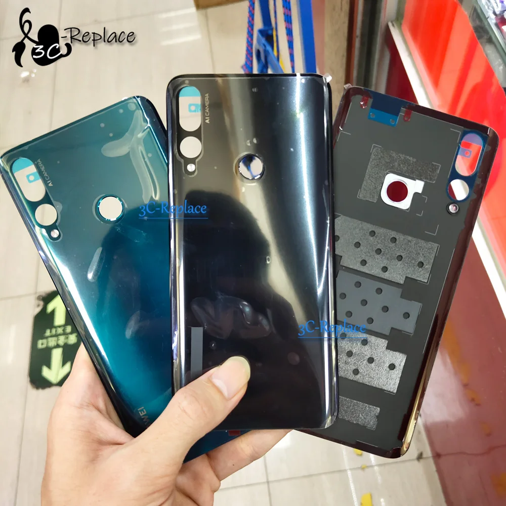 Черный/зеленый 6,6 дюйма для huawei Y9 Prime STK-LX2 STK-L22 STK-LX3 задняя Батарея крышка дверца батарейного Корпус задняя Стекло запчасти