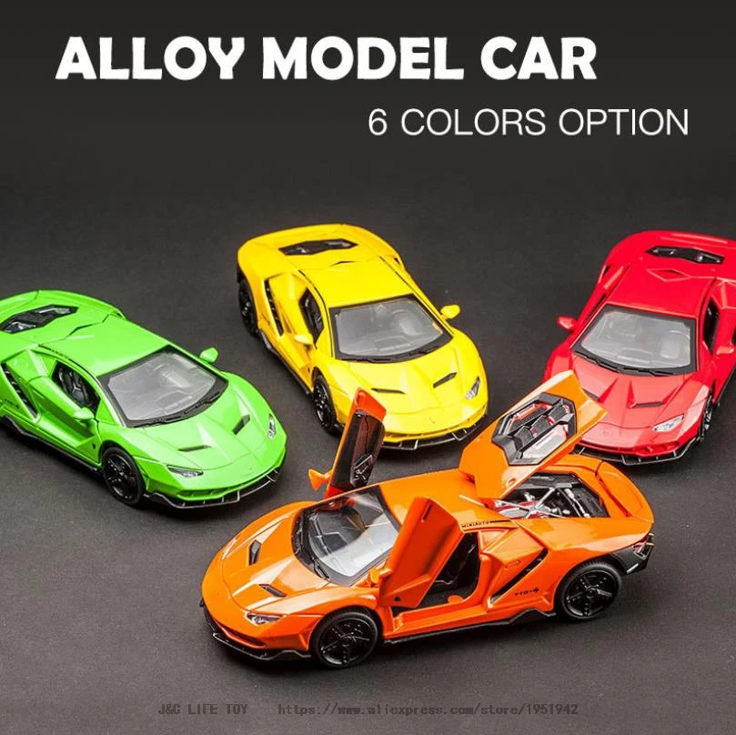 Greatest  LP770 1:32 Car Alloy Sports Car Model Diecast Sound Light Super Racing Lifting Tail Car Wheels Toys