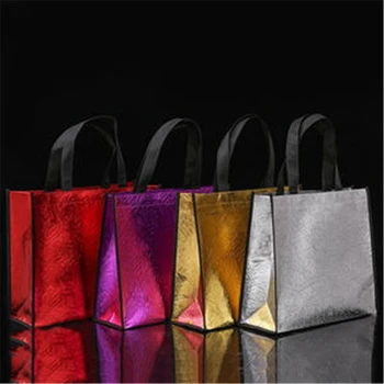 

S/L Fashion Laser Shopping Bag Foldable Eco Non woven Bag Handbag Large Reusable Shopping Bag Tote Waterproof Fabric No Zipper