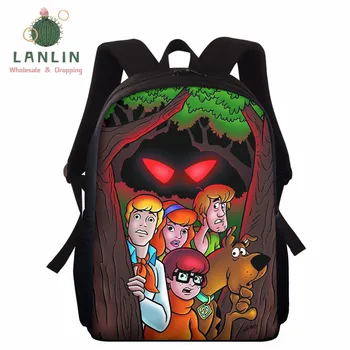 

LANLIN Ghostbusters Scooby School Bags For Girls Boys Cartoon Travel 15inch Backpack Children Book Schoolbag Mochila Feminina