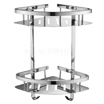 

Tripod bathroom bathroom shelf free punching wall hanging 304 stainless steel bathroom double toilet