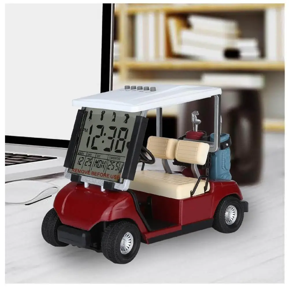 ЖК-дисплей мини-гольф-кары часы для любителей гонок в гольф сувенир уникальный Гольф подарок Папа Отец День рождения босс офисный стол Декор