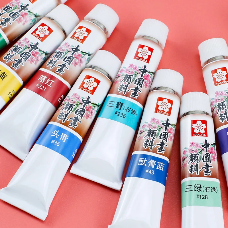 SAKURA 12ml 1pcs Chinese Painting Pigments Painting Drawing Tools Hand Painted For Artist Landscape Painting Single Art Supply