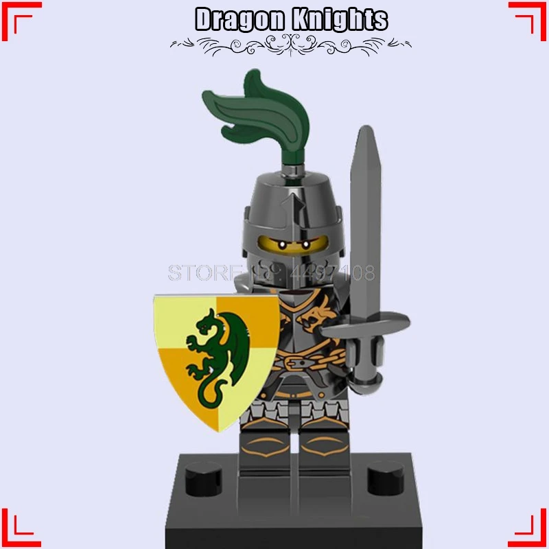 Dragon Knights 300 Спартанс Римский Воин эльф-Охотник Арес король персонаж фильма строительные технические блоки Хоббит детские игрушки звездные армейские солдаты войны - Цвет: Dragon Knights